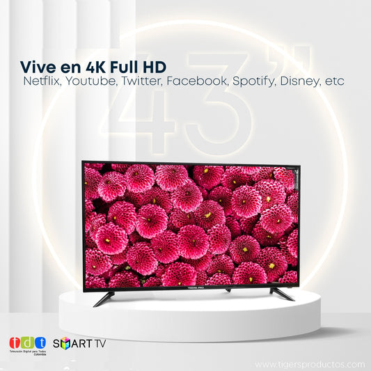 TV 4K SMAR TV DE 43 PULGADAS CON TDT