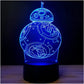 LAMPARA LED 3D STARWARS BB8