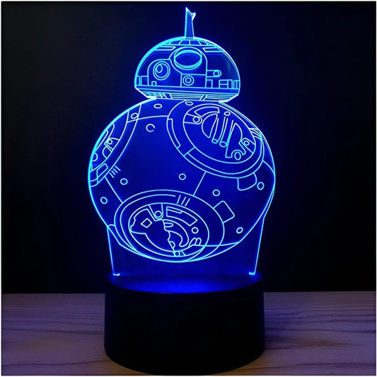 LAMPARA LED 3D STARWARS BB8